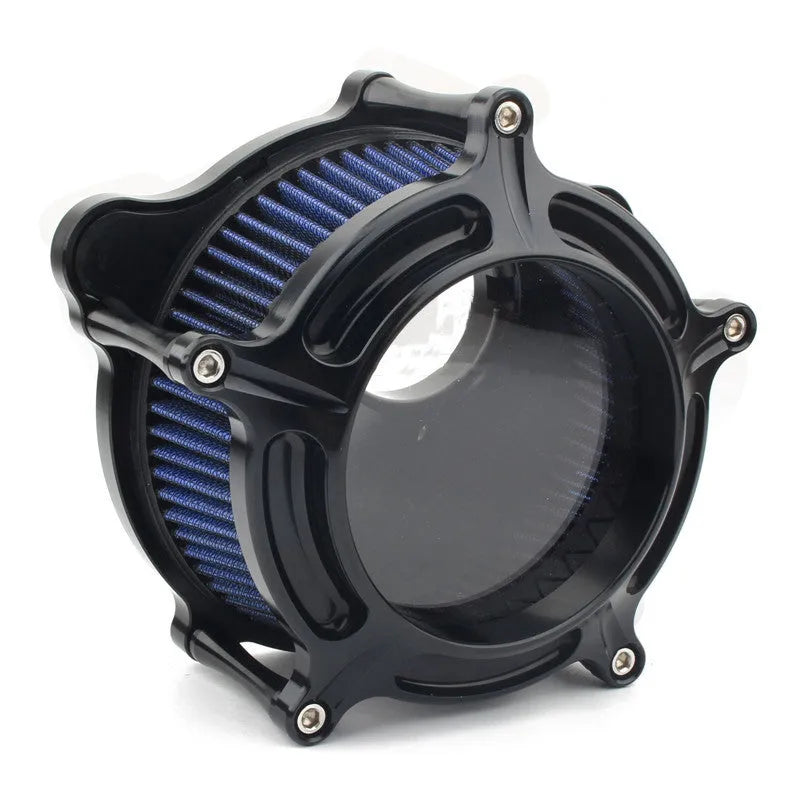 MP09-JJL aluminium car air filter in black, red, blue, or electroplated finish options.