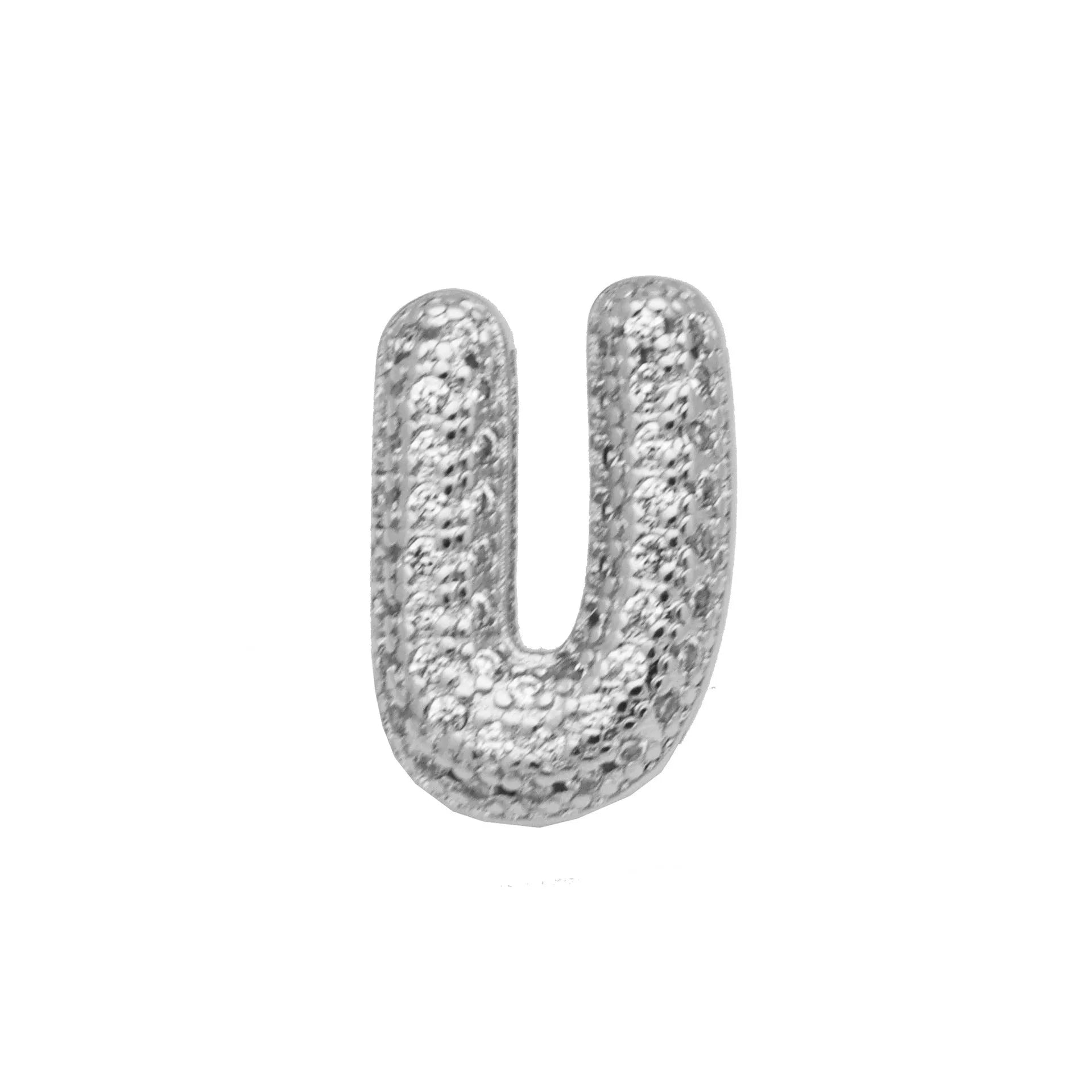 Copper letter bracelet with zirconium inlay showing detailed English character modelling in gold finish