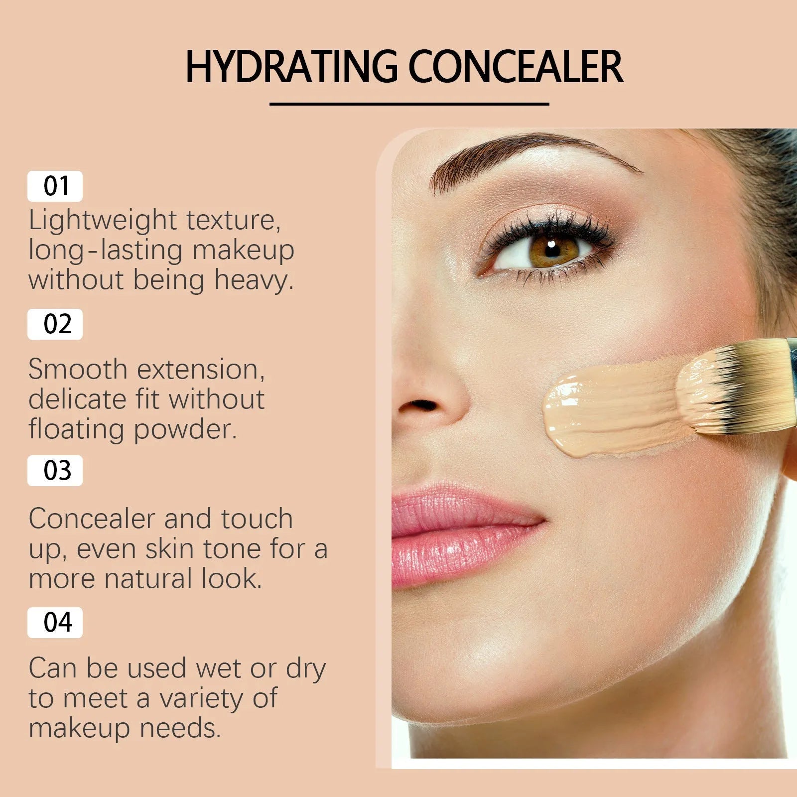 Medium skin tone moisturising liquid foundation and concealer in 3.5ml container
