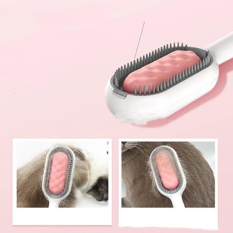 Green plastic pet hair removal comb with disposable adhesive wipes for cats and dogs