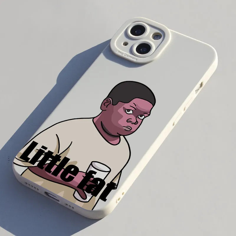 Funny Fat Man silicone phone case for iPhone with creative spoof design in wine red