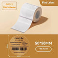Transparent waterproof adhesive sticker labels on a roll in various rectangular and round sizes