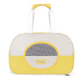Blue foldable cat backpack made from Oxford cloth with contrast colour pattern and shoulder straps