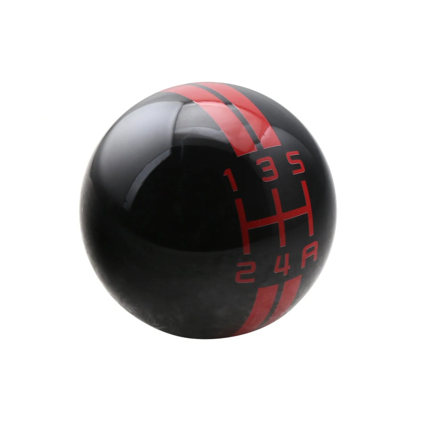 Universal 5 gear manual car gear head with black ball design and coloured text accents
