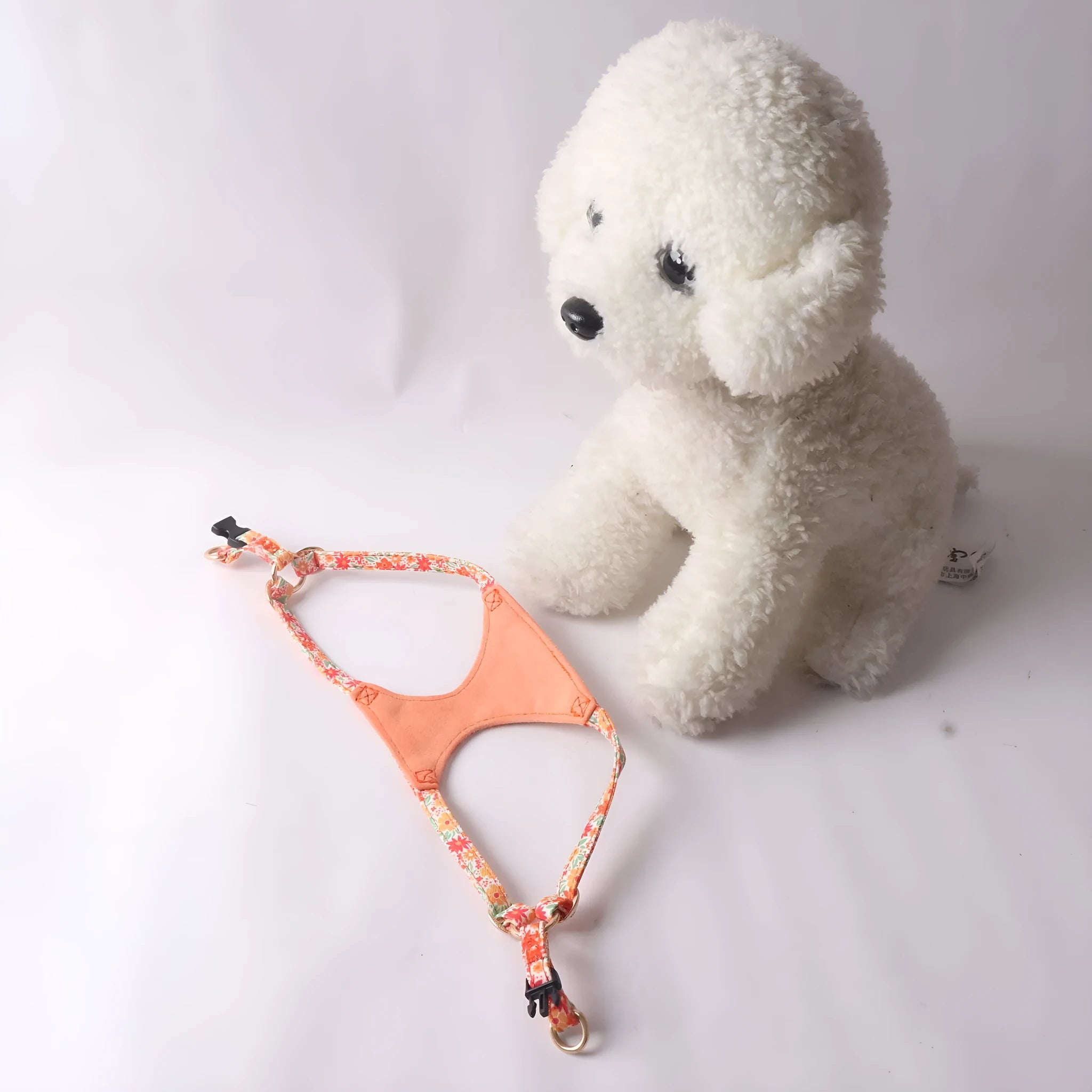 Floral pattern pet harness with matching leash for small dogs in multiple colour options