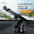 Silver car phone holder with wireless charging pad and electric clamp on suckered base