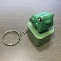 Funny croaking frog keychain, rechargeable ABS pendant keyring in American style, small ornament key chain
