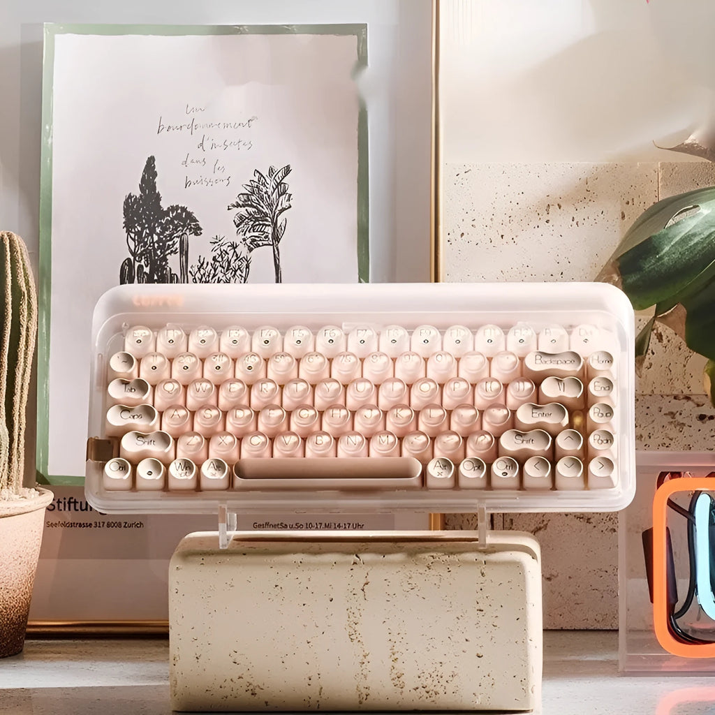 Wireless mechanical keyboard bundle with mouse, pickup light, and calculator in liquid foundation colour