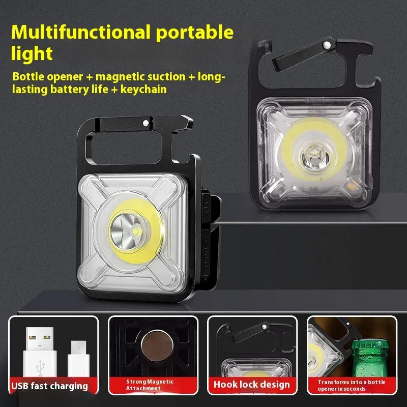 Mini keychain headlamp T136 strong light portable headlight with ABS casing