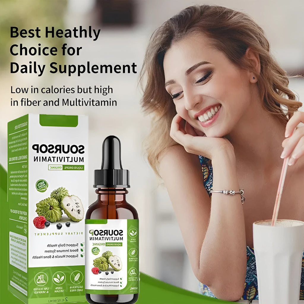 60ml bottle of Annona Prickly Fruit and Lychee liquid drops for adult consumption
