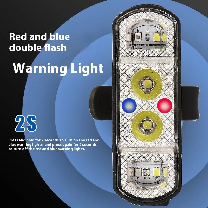 Black bicycle headlight with 350 lumen XPG-LED mounted on handlebars
