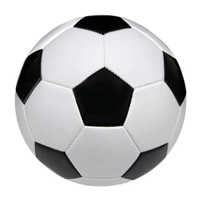 PVC machine-seam football in multiple sizes and colours including Tornado Blue, Black And White, and Red Dragon Roll designs.