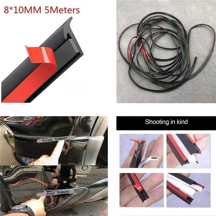 Black and white TPE rubber seal strip for car bumper and door gap filling