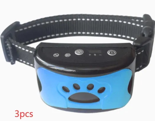 Waterproof rechargeable dog training collar with remote control in black colour