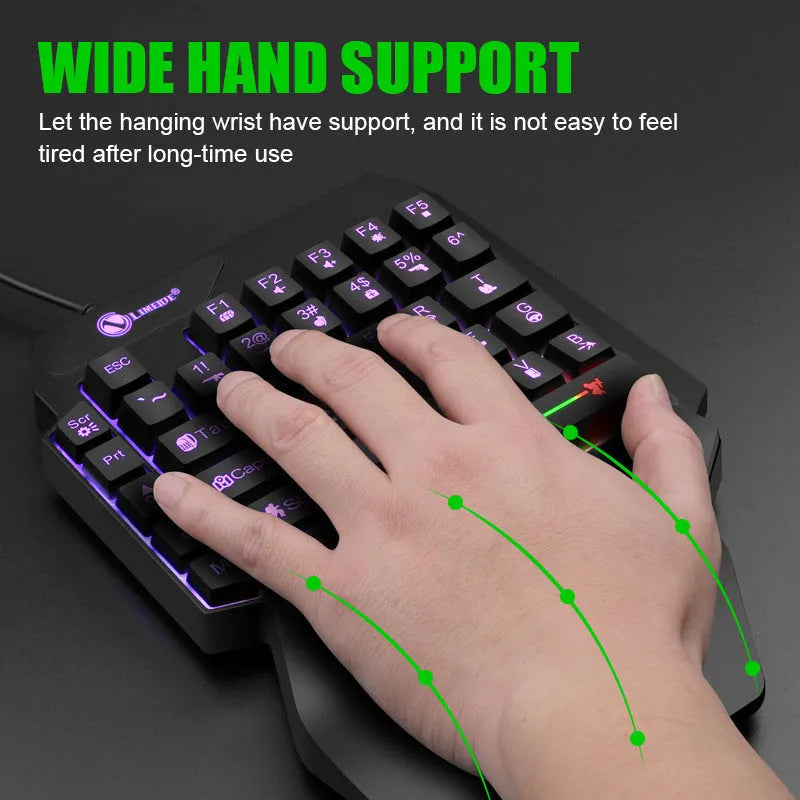 GK103S luminous one-handed mechanical keyboard and mouse converter in ABS plastic with 1.2 line length
