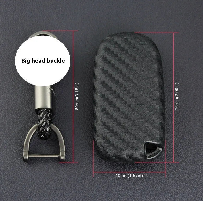 Black silicone key case with carbon fibre texture for Dodge Chrysler Fiat car remote fob