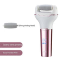Electric foot grinder with digital display and waterproof body, 173x80x30mm, Rose Pink or Dark Blue, USB powered.