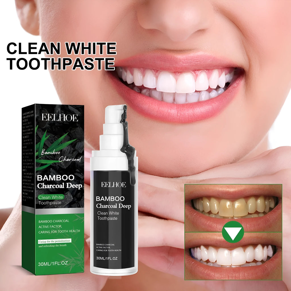 30ml tube of bamboo charcoal bright white stain removing toothpaste showing dimensions