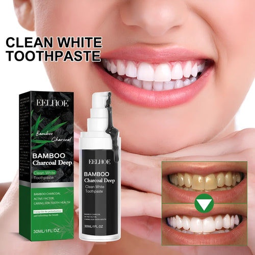 30ml tube of bamboo charcoal bright white stain removing toothpaste showing dimensions