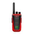 Red and yellow coloured high-power children's intercom walkie talkie with USB charging port.