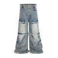 Cotton denim detachable overalls with washed-out finish and multiple pockets in black colour option