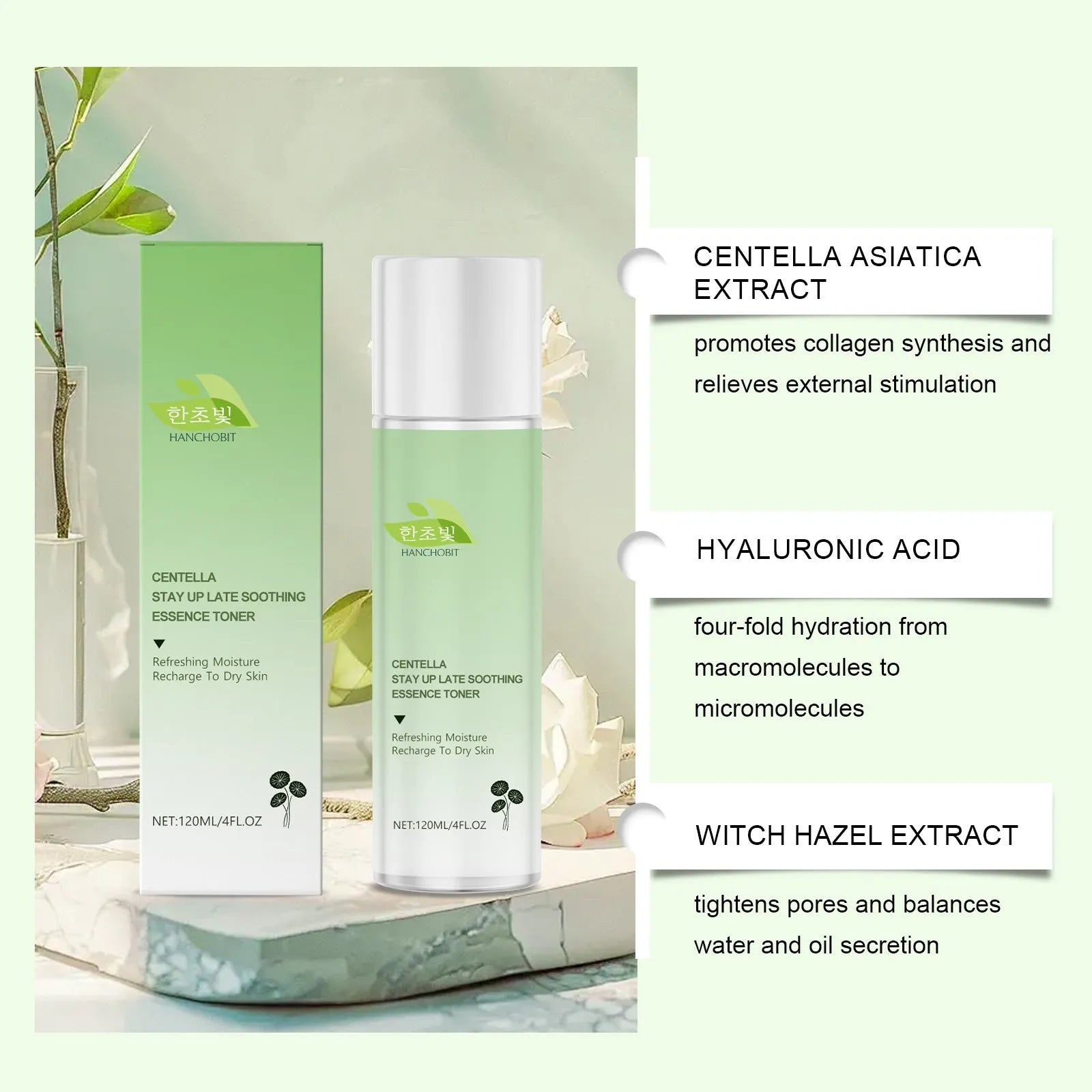 120ml bottle of Centella Asiatica Soothing & Fortifying Lotion with a dropper.