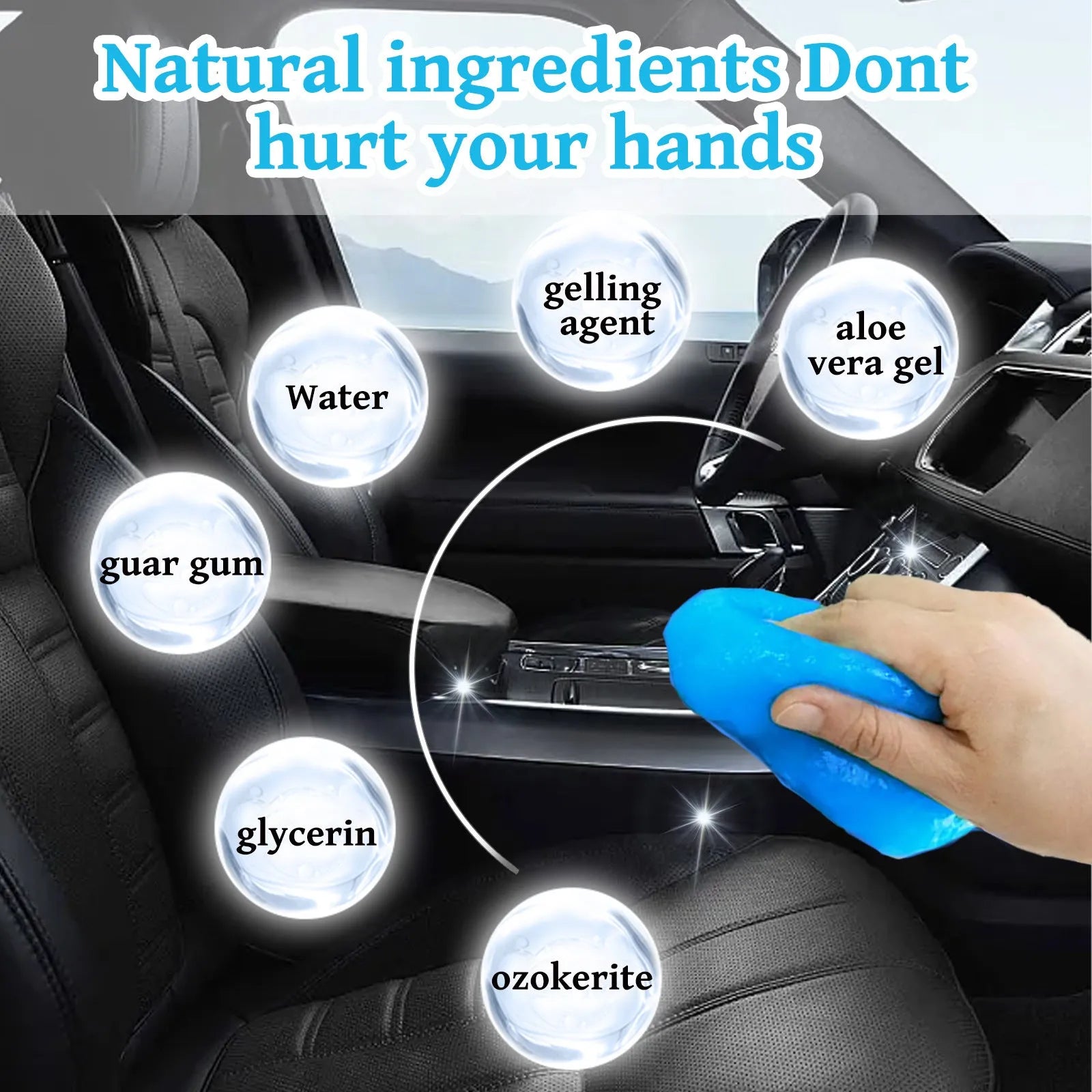 70g car cleaning soft gel for interior dust removal measures 6.2x5.7cm
