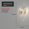 Modern gold swan neck bedside wall lamp with an acrylic shade and dimmable LED light.