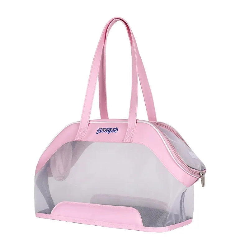 MOORPET medium-hardness leather cat carry bag with 25L capacity in a solid colour