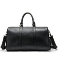 Men's leather excursion bag with shoulder strap in black and coffee colour options