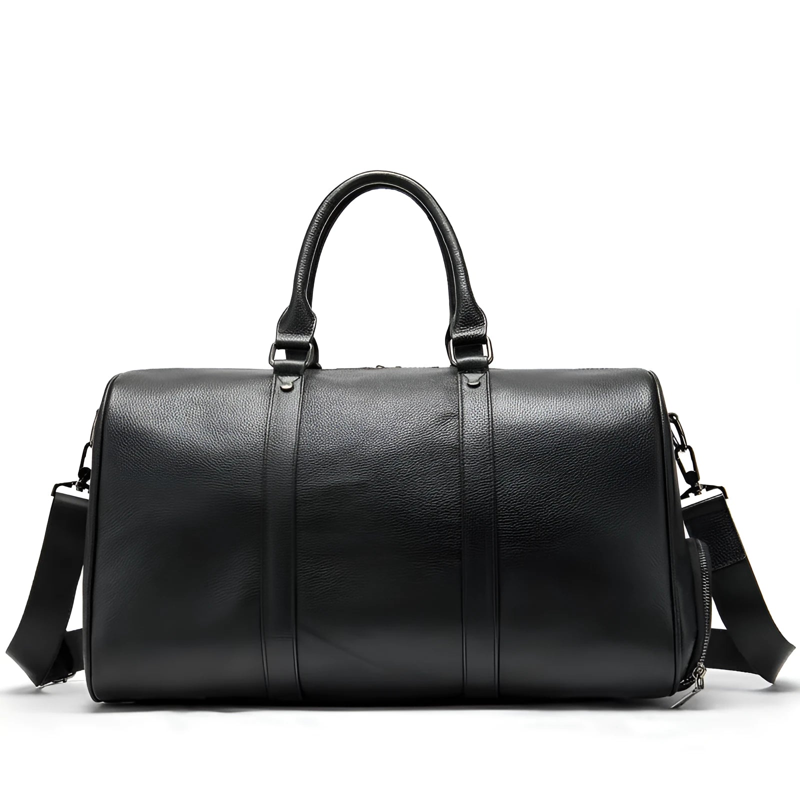 Men's leather excursion bag with shoulder strap in black and coffee colour options