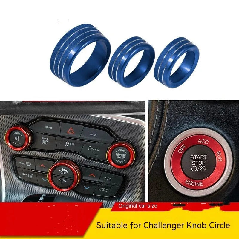 Aluminium alloy air conditioning knob decorative ring for Dodge Challenger and Jeep Grand Cherokee