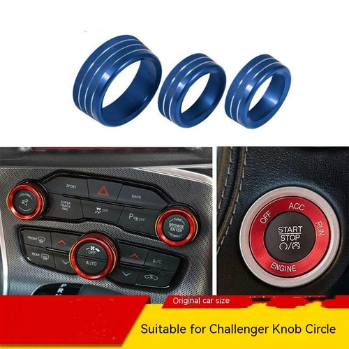 Aluminium alloy air conditioning knob decorative ring for Dodge Challenger and Jeep Grand Cherokee