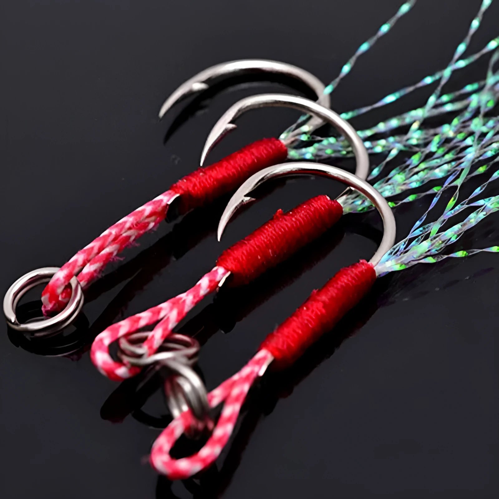 Bright wire iron plate single fishing hook with binding wire for sea fishing.