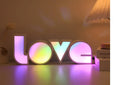 Rainbow style LED LOVE decorative light lamp for Valentine's Day and wedding party decoration.