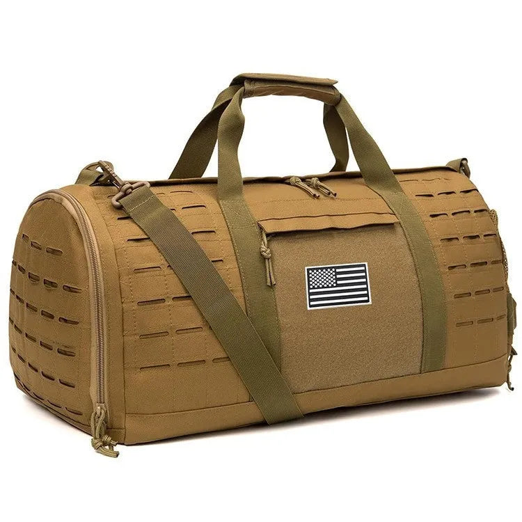 Men's waterproof Oxford cloth sports handbag with air pillow belt in khaki, army green, and black colour options