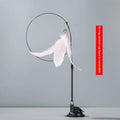 Cat teaser strong suction cup long brush holder toy with bell for indoor play with plastic construction