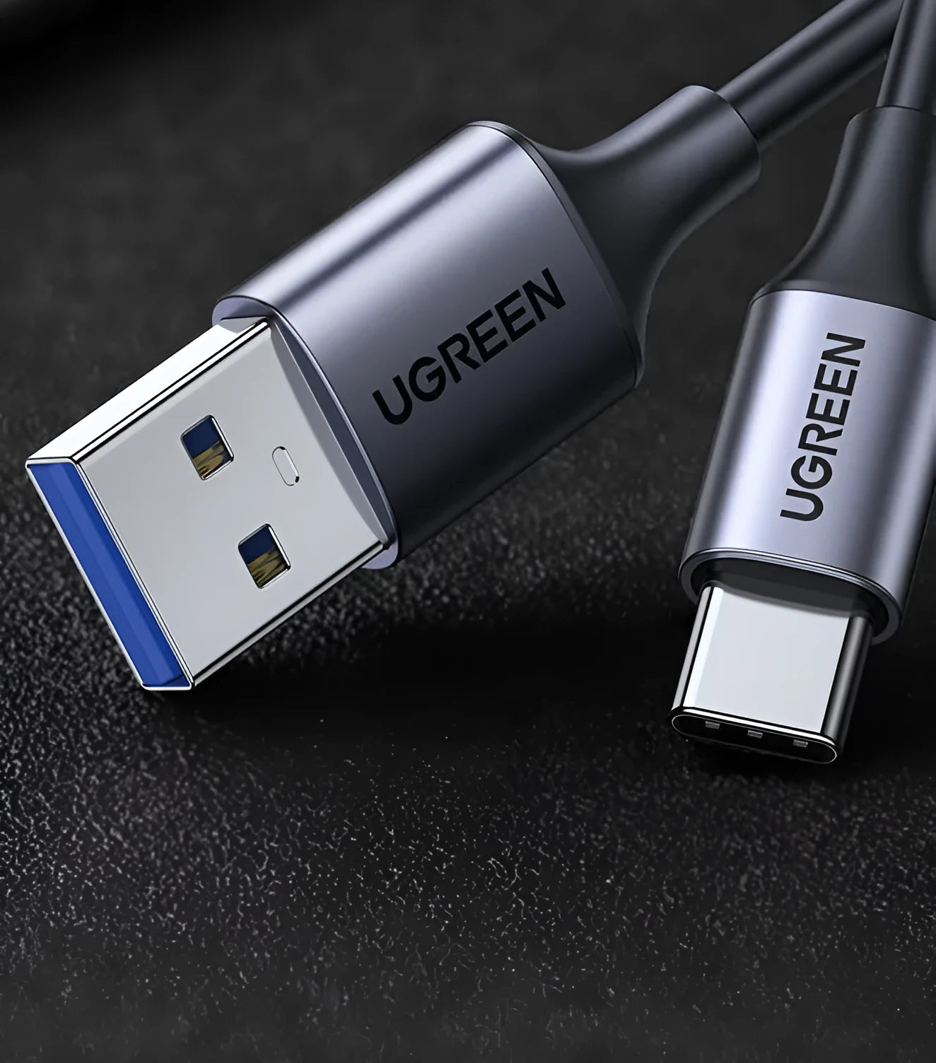 Black Lvlian 1 metre USB charging and data cable for mobile phones and tablets
