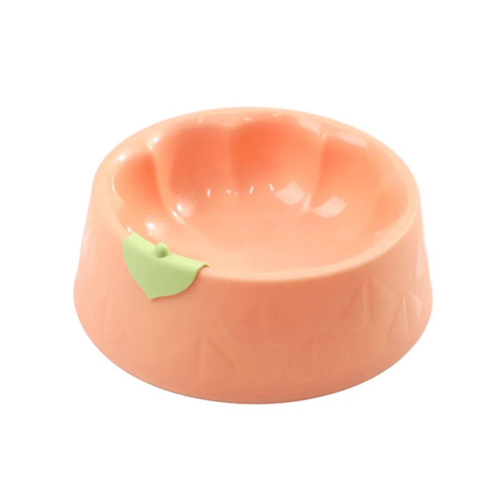 Plastic double pet bowl for cats and small dogs in flower-shaped design