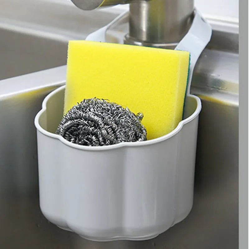 Nordic style plastic kitchen sink basket in dark blue measuring 20cm by 10cm