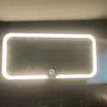 White car sun visor LED mirror with aluminium reflection surface and ABS plastic frame