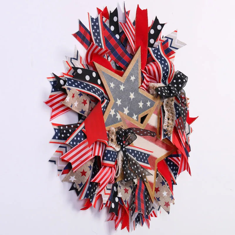 Cloth vine ring door hanging Independence Day Garland for wall or door decoration