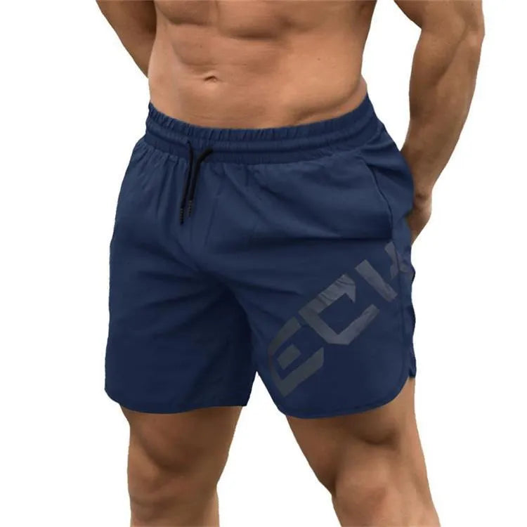 Men's elastic quick-drying nylon sports shorts in black colour for summer training activities