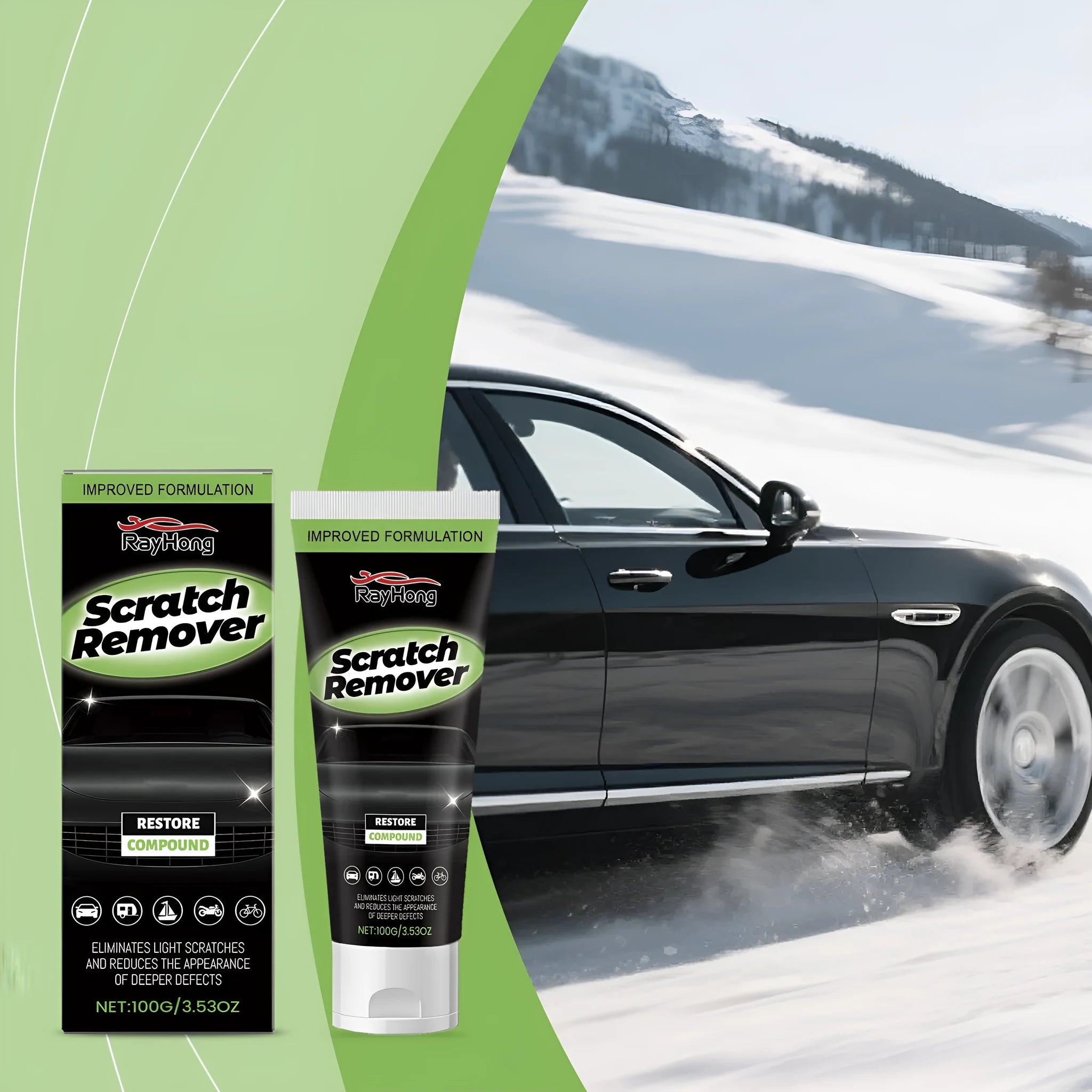 100g car scratch repair cream tube with nano coating polish formula for minor paint scratches
