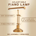 Bronze or nickel metal table lamp with touch dimming and music spectrum for piano practice, 220V socket powered.