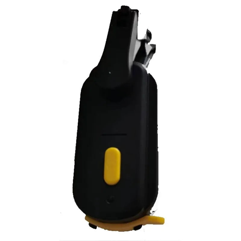 Black TZ-HW065 helmet wiper motor with attached 65mm silicone blade for motorcycle visors.