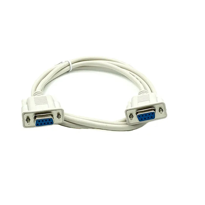 Milky white DB9 female to female serial cable with 1.5m length for RS232 communication