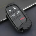 Black silicone key case with carbon fibre texture for Dodge Chrysler Fiat car remote fob