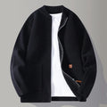 Men's casual autumn winter cardigan in beige, loose fit, long sleeves, ribbed hem, polyester and rabbit hair blend