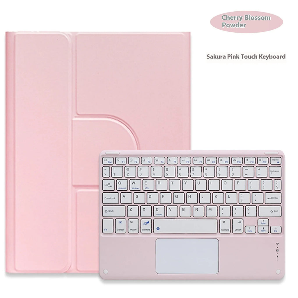 Acrylic rotating protective sleeve with pen slot for iPad keyboard case in black